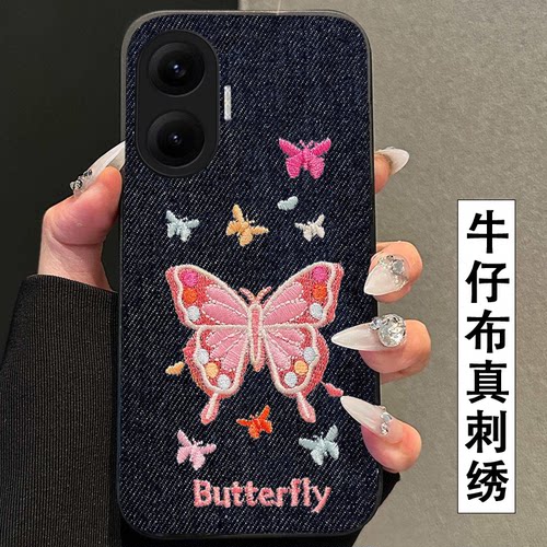 真刺绣牛仔布艺  不掉色 不脱丝