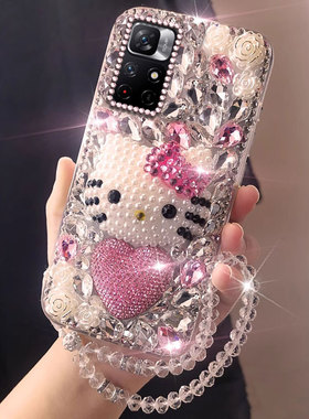 高端满钻镶钻适用redmi红米Note11 5G手机壳卡通MIX4网红MIXFold2全包11A透明14外壳K40游戏增强版/2025年