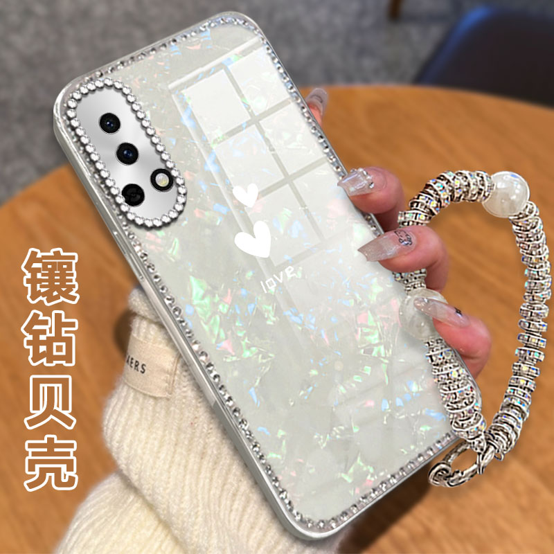 高级感电镀贝壳纹镶钻  不掉漆 不掉色