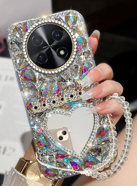 奢华镶钻补妆镜适用华为畅享60X手机壳女款20Pro小众60Pro网红50Pro外壳荣耀5T硬壳6T新品50Plus/2025年50