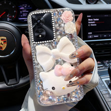 卡通KT猫镶钻适用OPPOA97 5G手机壳水钻A96过年A9上档次A6max/2026A72春节A2高级感A5x防摔A55 新品A5活力版