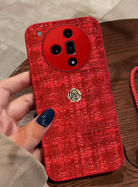 红色本命年布艺小香风适用OPPOFindX7手机壳秋冬8ultra喜庆A36外壳A57 春节Ace过年5本命年9喜庆A55s保护套6