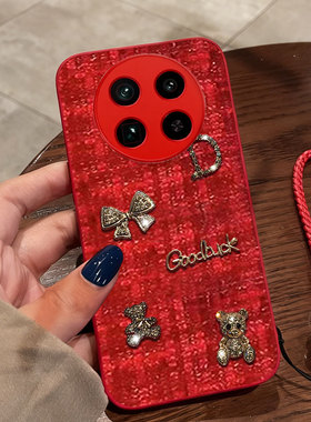 红色本命年布艺小香风适用realme真我GT5pro手机壳过年11名媛10/2026年Q3S保护套11+防摔V11S本命年12结婚7