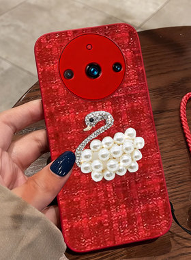 红色本命年布艺小香风适用realme真我11手机壳结婚9 5G外壳V20喜庆11+过年2名媛11喜庆本命年realme 真我Q2