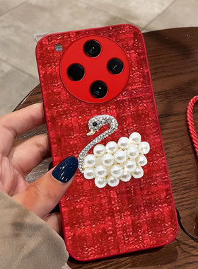 红色本命年布艺小香风适用OPPOFindX8手机壳/2026年8S过年6结婚A32名媛Ace2冬天7喜庆9喜庆8ultra春节2保护套