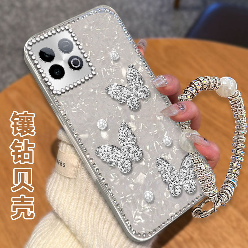 水钻镶钻贝壳纹适用iQOOz10turbo手机壳保护套S16E高级感X200全包7SE新款S19外壳8/2025年8网红S16女款Y70S