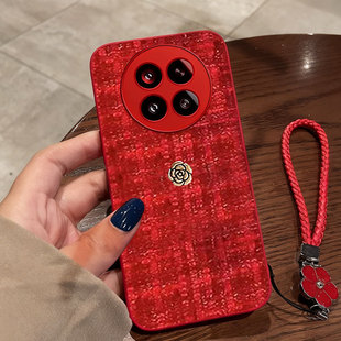 红色本命年布艺小香风适用小米15手机壳名媛2保护套10春节11冬天喜庆17本命年15s全包13 2026年12结婚13x过年
