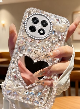 满钻奢华带镜子适用oneplus1+一加ace5手机壳/202613网红Ace2全包ACE6T保护套AcePro水钻13T高端ace3v高级感