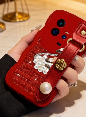 红色喜庆新年款适用iQOO11手机壳小香风S19秋冬Z1x过年U1结婚5全包Y100i本命年9S+马年6高级感S19保护套S17