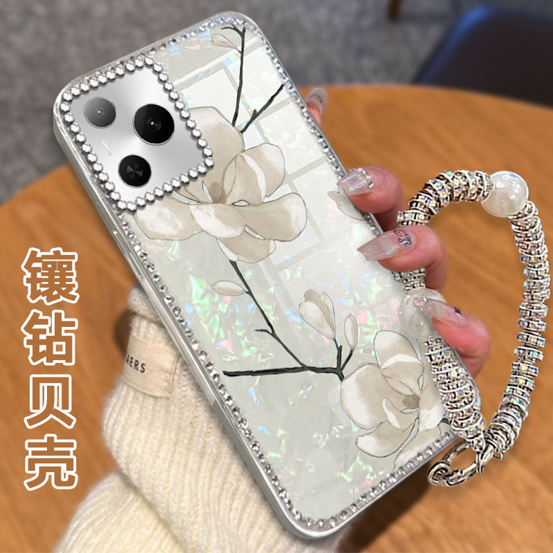高级感电镀贝壳纹镶钻  不掉漆 不掉色
