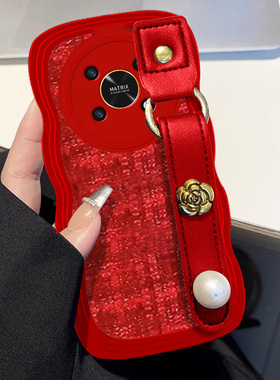 布艺小香风红色本命年适用荣耀X30手机壳全包50Plus过年9x保护套200女款X30i新年款X40GT新品X6防摔100Pro