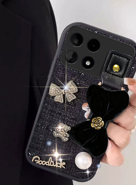 红色本命年新款布艺适用Redmi红米K70手机壳冬天3针织k70名媛k50防摔K30i秋冬k60全包K90max保护套10外壳K30S