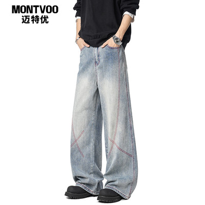 【美式复古】水洗牛仔裤男士秋冬