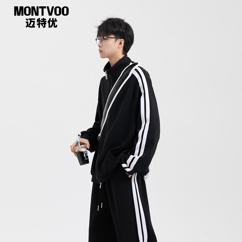 早秋一整套穿搭外套宽松直筒裤子