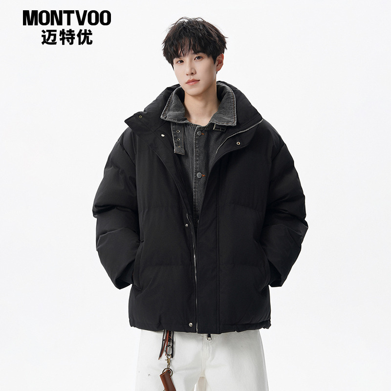 【假两件设计】宽松保暖棉衣外套