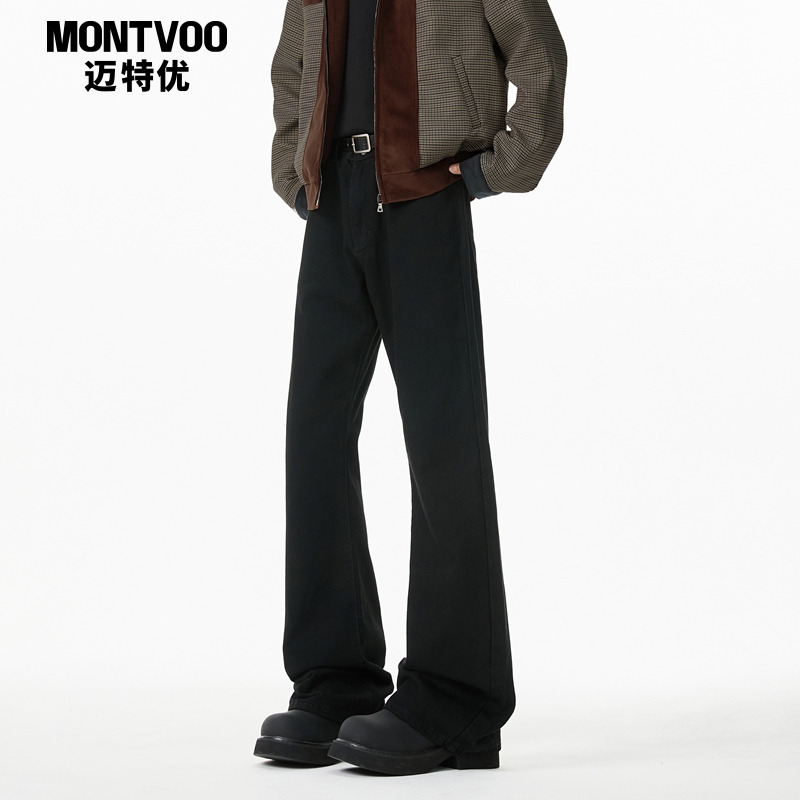 【显瘦穿搭】黑色弯刀微喇牛仔裤