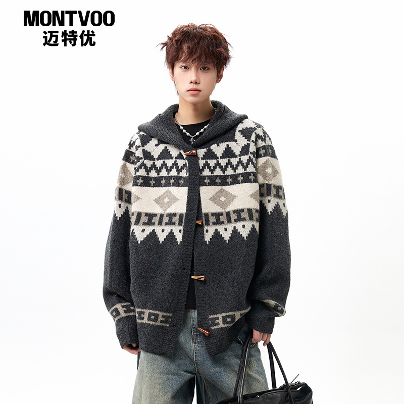 【保暖不臃肿】加厚连帽开衫毛衣