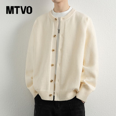 MTVO迈特优cleanfit针织开衫毛衣男款秋冬季短款百搭慵懒圆领线衣