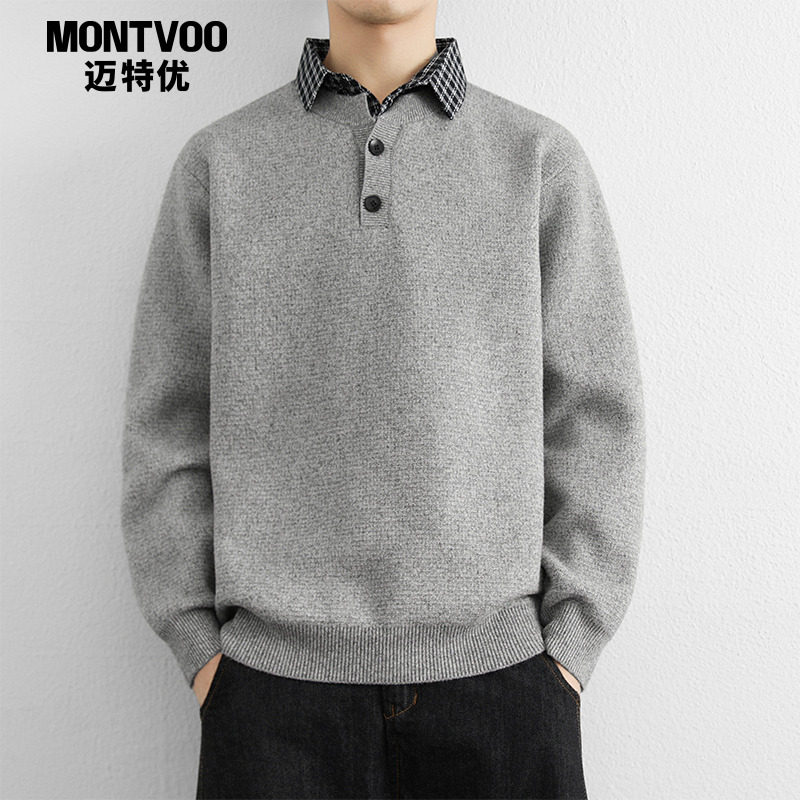 【秋冬季加绒加厚保暖毛衣外套】