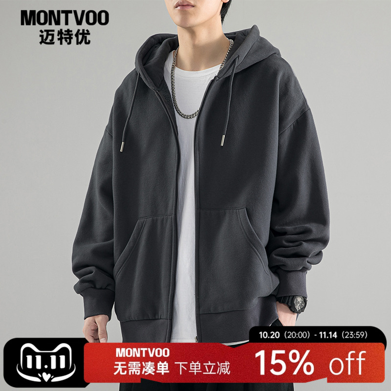 开衫卫衣男士春秋季新款潮牌