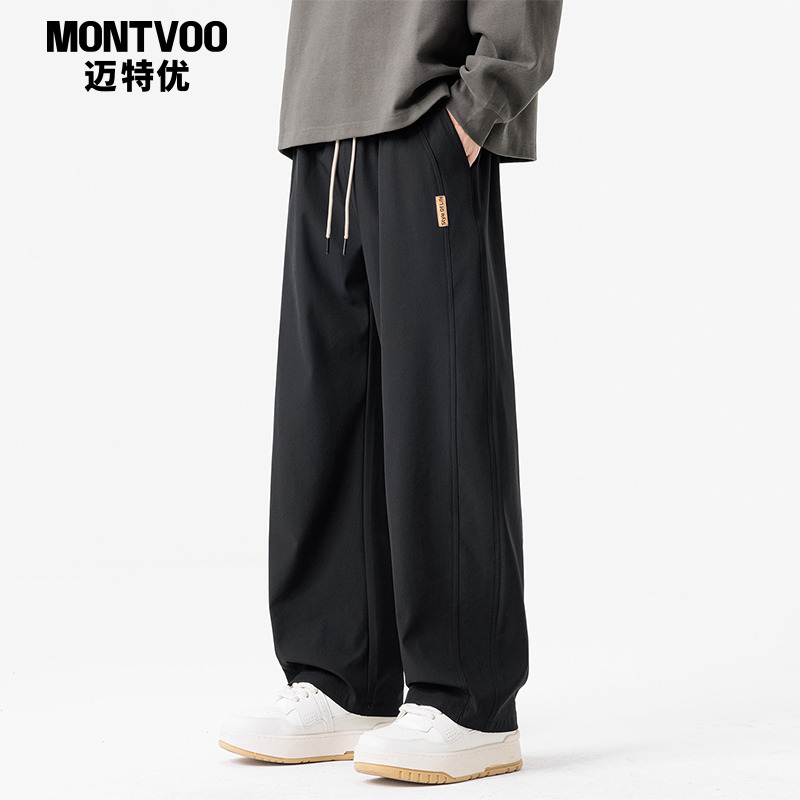 【休闲潮流】阔腿加绒直筒休闲裤