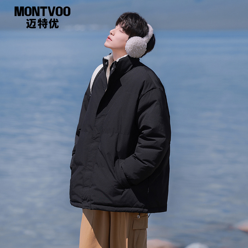 【谁看不迷糊】羊羔绒立领棉衣