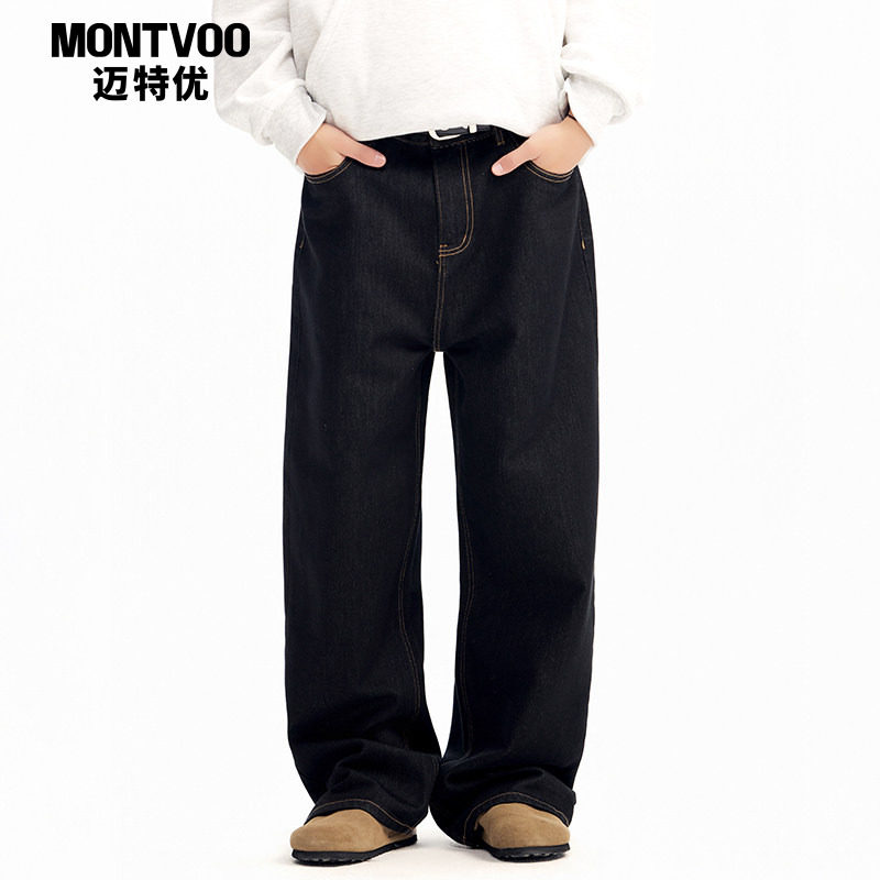 迈特优春季复古丹宁原色牛仔裤男宽松直筒潮牌cleanfit休闲长裤子,男装,牛仔裤,淘宝优惠券,粉丝福利购,淘宝优惠卷