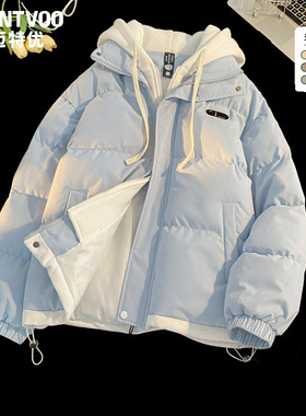 迈特优假两件羽绒棉服男款2025新款冬季加厚保暖潮牌棉衣外套