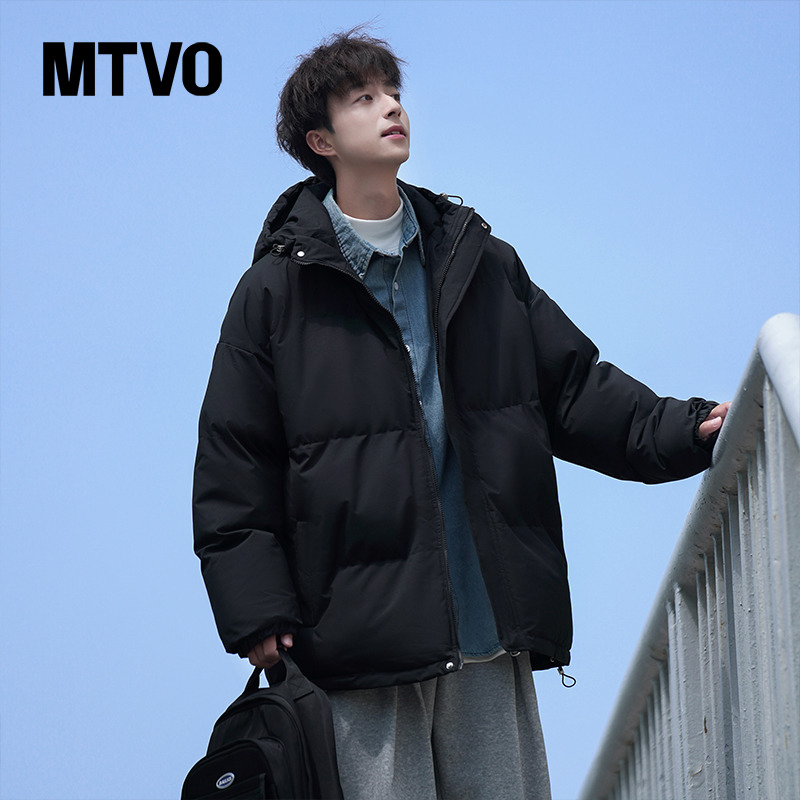 MTVO迈特优连帽棉服男冬季2025新款宽松加厚棉袄防寒羽绒棉衣外套