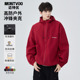 迈特优户外徒步运动连帽冲锋夹克男女中国红潮牌工装 春秋情侣外套