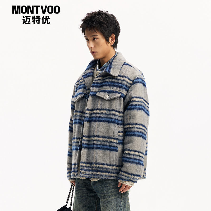 复古毛呢慵懒小香风外套棉服