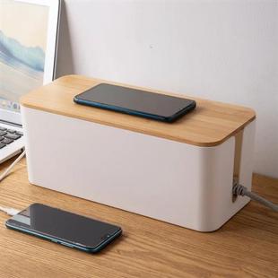 Wooden Storage Dustproof Cable Case Power Box Line