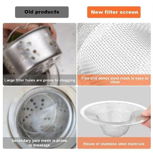 2Pcs Net Screening Anti Clogging Stainless Steel Bathtub