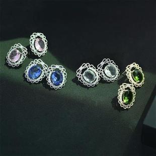 earrings bow won lace with inlaid slightly