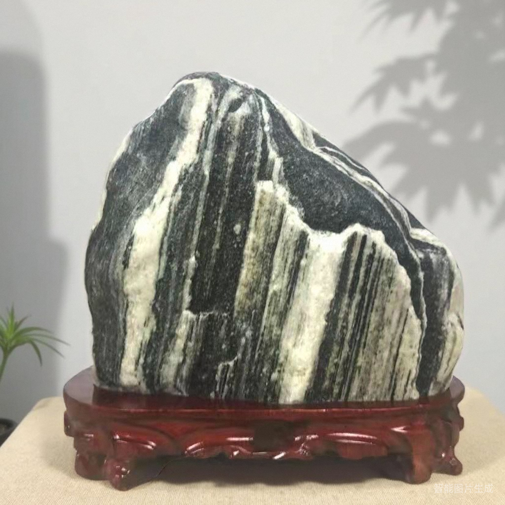 正宗泰山石敢当天然原石奇石风水石镇宅石带木座保平安补角石摆件