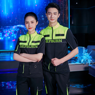 男女ktv酒吧制服短袖 2023龙丽儿春夏新款 夜场服务员工作服套装