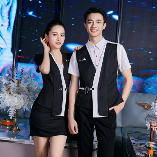 2023龙丽儿春夏ktv服务员少爷公主服务员工作服套装 学生制服短袖