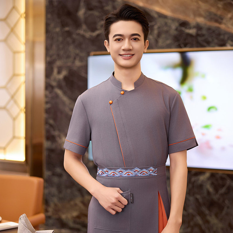 龙丽儿工作服短袖夏季女酒店宾馆餐饮茶楼前厅工装火锅饭店制服男