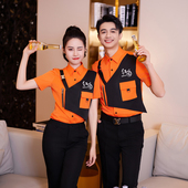 短袖 酒吧工作服餐饮男女量贩KTV服务员套装 定制潮 新款 龙丽儿夏季