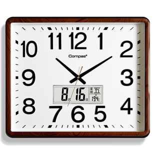 康巴丝大尺寸客厅挂钟大数字办公钟表智能自动对时车间工厂挂墙钟