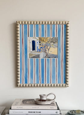 【Lazy Afternoon】蒂芙尼条纹现代多巴胺中古装饰画客厅阿尔托画