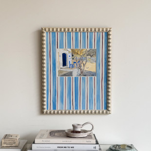 蒂芙尼条纹现代多巴胺中古装 Afternoon 饰画客厅阿尔托画 Lazy