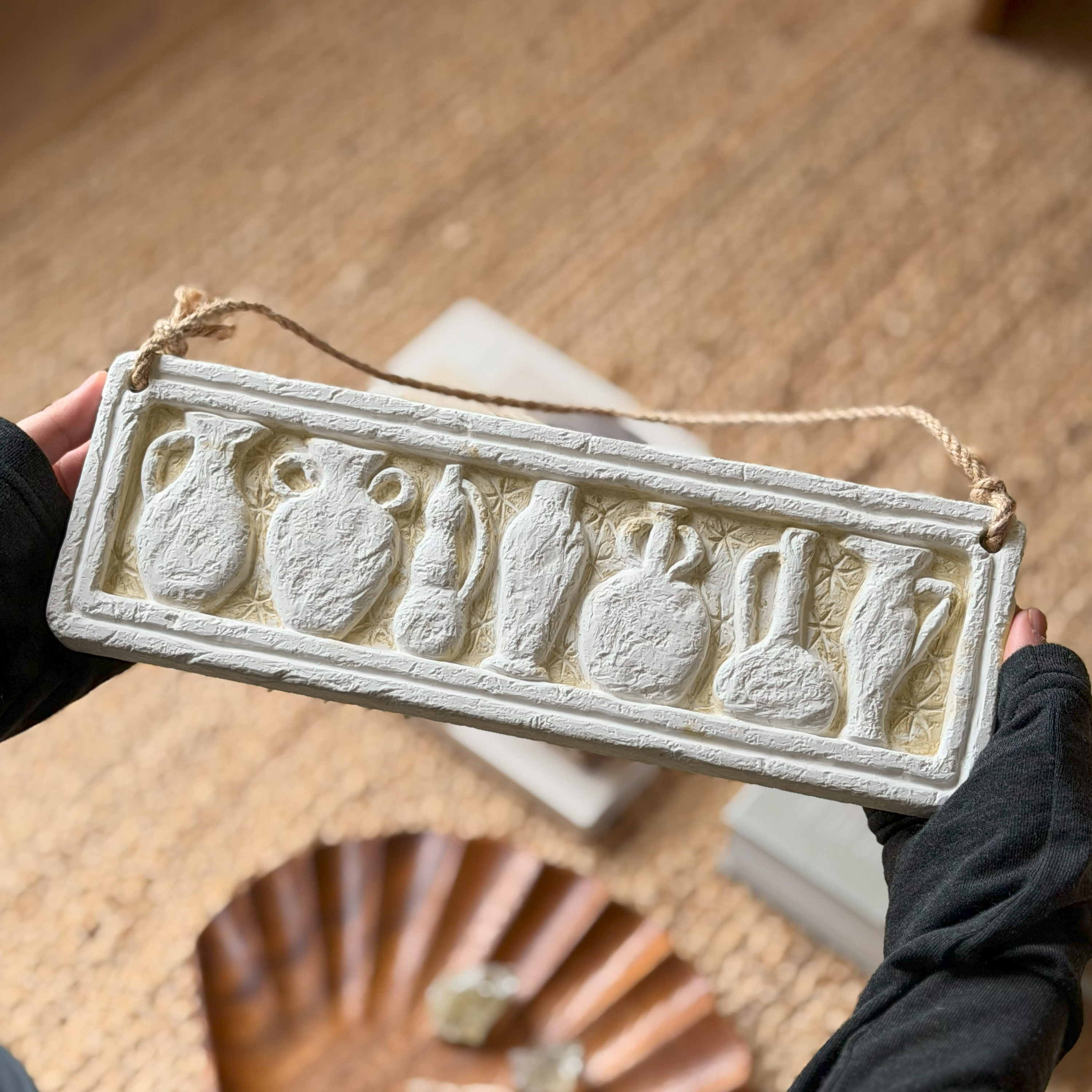 【憩】做旧石膏家居摆件小众复古古希腊侘寂风中古设计师艺术挂件