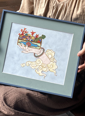 【珐琅掐丝画】原创非遗手工艺品送礼乔迁摆件客厅风水聚财装饰画