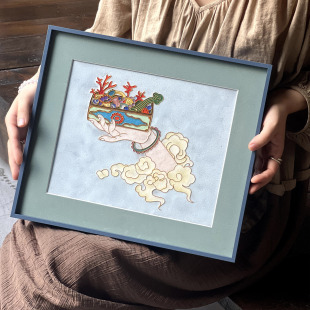 饰画 原创非遗手工艺品送礼乔迁摆件客厅风水聚财装 珐琅掐丝画