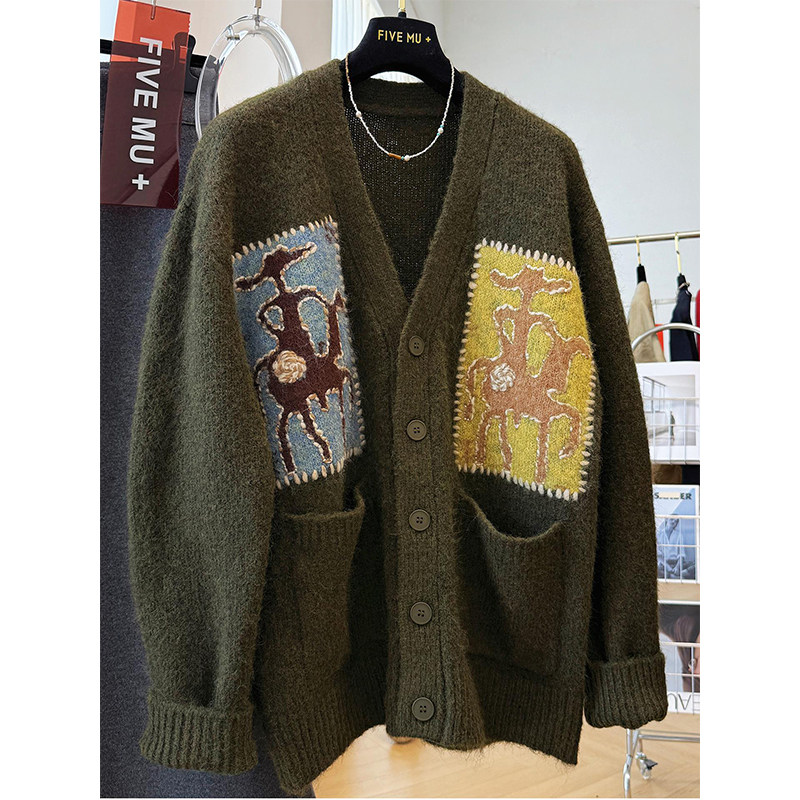 特大码300斤重工慵懒百搭开衫外套男女秋冬美式复古宽松针织毛衣,男装,针织衫/毛衣,淘宝优惠券,粉丝福利购,淘宝优惠卷