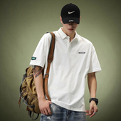 宽松青年保罗冰丝美式 特大码 男夏季 POLO衫 T恤潮 300斤重磅纯棉短袖