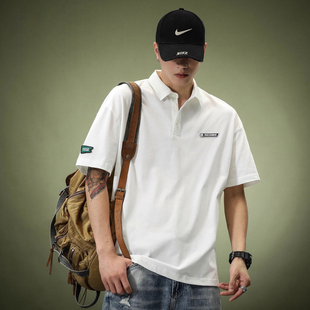 宽松青年保罗冰丝美式 特大码 男夏季 POLO衫 T恤潮 300斤重磅纯棉短袖