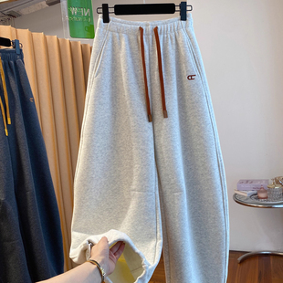 抽绳束脚裤 男女秋冬宽松休闲百搭香蕉裤 300斤加绒弯刀卫裤 特大码