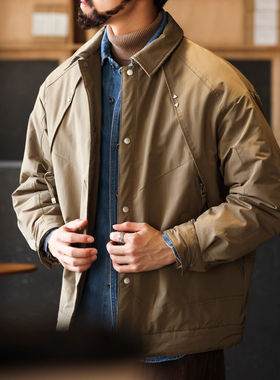 大码美式复古户外翻领加棉加厚夹克外套男冬季哈灵顿G9保暖棉衣男